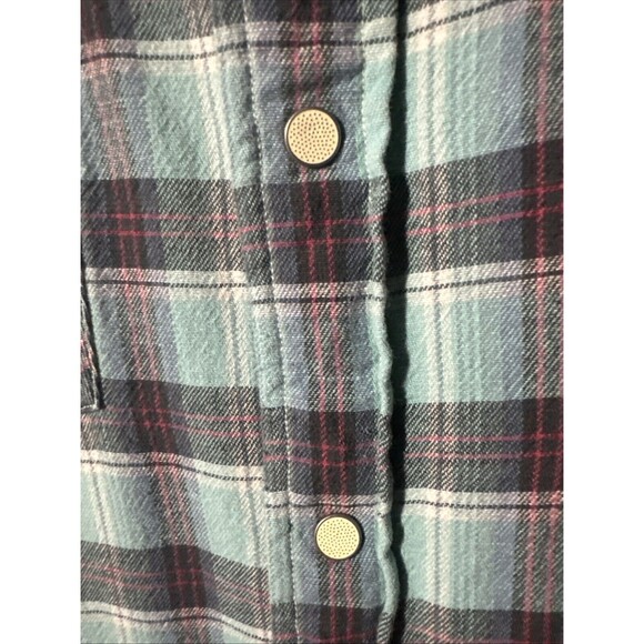 RRL Double RL Ralph Lauren Check Plaid Flannel Snap Button Shirt Medium Blue - Picture 2 of 4